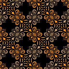 Arabic colorful seamless pattern on dark