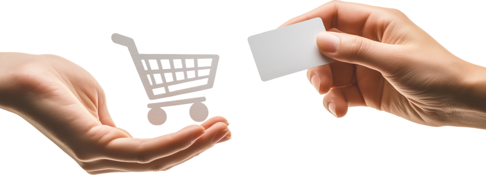 digital payment and E-commerce concept with shopping cart and credit card - Powered by Adobe