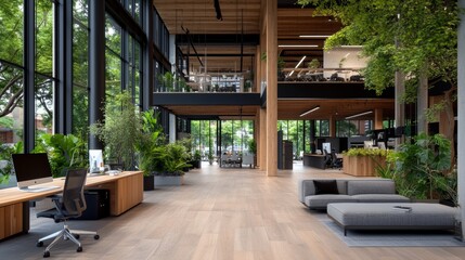 Fototapeta premium Spacious Greenery Filled Oasis