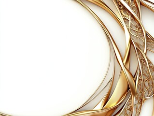 A gold frame on a white background, creating a simple yet elegant setting for artwork or design. 