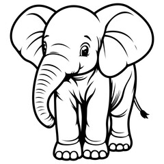 Baby Elephant | Cute Animal | Zoo Animal | Safari Animal | Big Ears Elephant | Wildlife | Wild Animal | Wild One | Original Illustration | Vector and Clipart | Cutfile and Stencil
