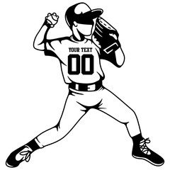 Baseball Player | Baseball Kid | Outdoor Game | Fetcher Son | Home Run | Athletic Son | Catcher | Baseball Team | Original Illustration | Vector and Clipart | Cutfile and Stencil