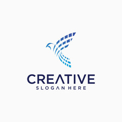 Eagle bird logo, bird tech , abstract, bird mascot concept.