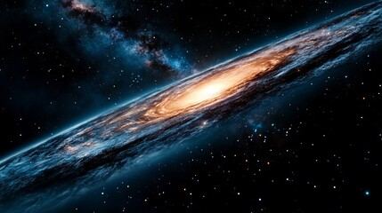 Fototapeta premium A spiral galaxy in the middle of the night sky
