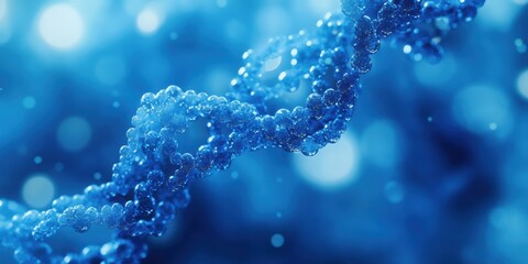 Abstract Blue Water Droplets in a Flowing Pattern with a Bokeh Background, Creating a Dynamic and Soothing Atmosphere for Background and Design Use