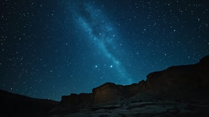 Fototapeta premium Milky Way over Desert Landscape