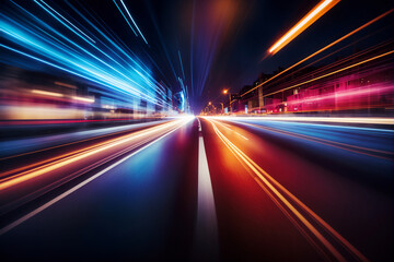 Fototapeta premium Abstract Background with Colorful Speed Lines and Motion Blur Effect