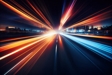 Fototapeta premium Abstract Motion Blur Background with Light Streaks and Speed Lines