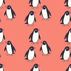 Naklejka premium Penguin graphic seamless pattern