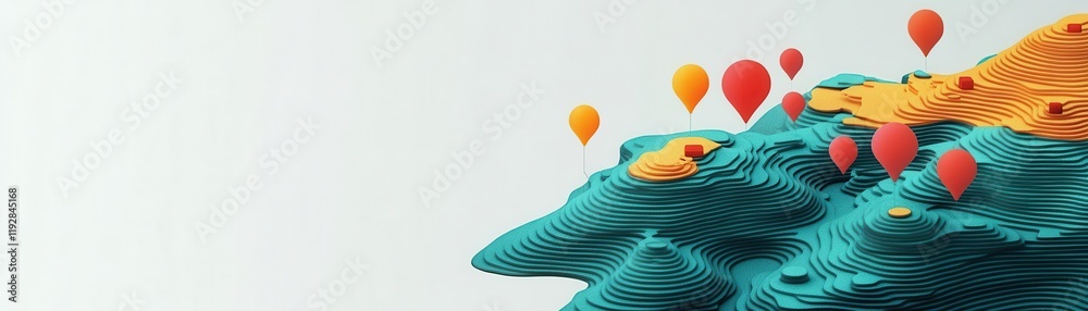 Wall mural network expansion flat design side view strategic theme animation split-complementary color scheme