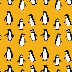 Obraz premium Penguin graphic seamless pattern