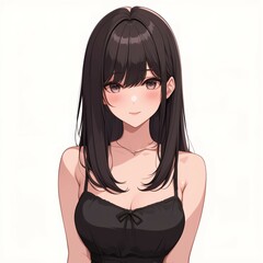 Naklejka premium アニメ調の美少女の切り抜き用素材