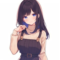 アニメ調の美少女の切り抜き用素材