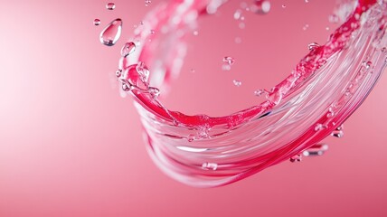 Splash of swirling pink liquid captured in motion against background
