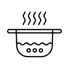 boiling pasta icon, boiling pasta line art - simple line art of boiling pasta, perfect for boiling pasta logos and icons and themed design