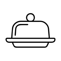 butter dish icon, butter dish line art - simple line art of butter dish, perfect for butter dish logos and icons and themed design