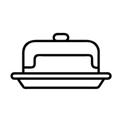 butter dish icon, butter dish line art - simple line art of butter dish, perfect for butter dish logos and icons and themed design