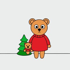 teddy bear with christmas ball