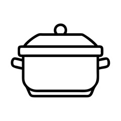 casserole dish icon, casserole dish line art - simple line art of casserole dish, perfect for casserole dish logos and icons and themed design