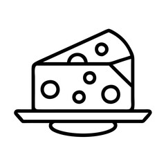 cheese platter icon, cheese platter line art - simple line art of cheese platter, perfect for cheese platter logos and icons and themed design