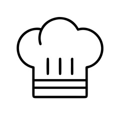 chef s hat icon, chef s hat line art - simple line art of chef s hat, perfect for chef s hat logos and icons and themed design