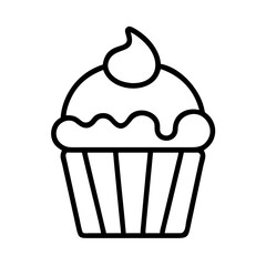 cupcake icon, cupcake line art - simple line art of cupcake, perfect for cupcake logos and icons and themed design