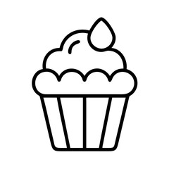 cupcake icon, cupcake line art - simple line art of cupcake, perfect for cupcake logos and icons and themed design