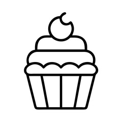 cupcake icon, cupcake line art - simple line art of cupcake, perfect for cupcake logos and icons and themed design