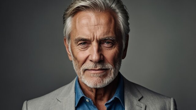 Confident older beautiful man