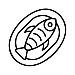 fish fillet icon, fish fillet line art - simple line art of fish fillet, perfect for fish fillet logos and icons and themed design