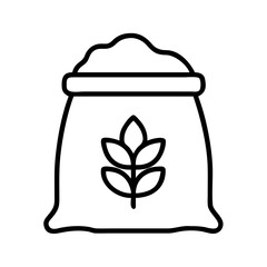 flour bag icon, flour bag line art - simple line art of flour bag, perfect for flour bag logos and icons and themed design