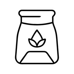 flour bag icon, flour bag line art - simple line art of flour bag, perfect for flour bag logos and icons and themed design