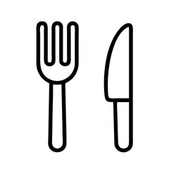 fork and knife icon, fork and knife line art - simple line art of fork and knife, perfect for fork and knife logos and icons and themed design