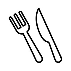 fork and knife icon, fork and knife line art - simple line art of fork and knife, perfect for fork and knife logos and icons and themed design