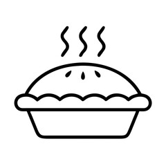 freshly baked pie icon, freshly baked pie line art - simple line art of freshly baked pie, perfect for freshly baked pie logos and icons and themed design