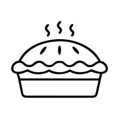 freshly baked pie icon, freshly baked pie line art - simple line art of freshly baked pie, perfect for freshly baked pie logos and icons and themed design