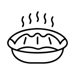 freshly baked pie icon, freshly baked pie line art - simple line art of freshly baked pie, perfect for freshly baked pie logos and icons and themed design