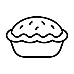 freshly baked pie icon, freshly baked pie line art - simple line art of freshly baked pie, perfect for freshly baked pie logos and icons and themed design