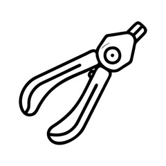 garlic press icon, garlic press line art - simple line art of garlic press, perfect for garlic press logos and icons and themed design