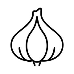 garlic bulb icon, garlic bulb line art - simple line art of garlic bulb, perfect for garlic bulb logos and icons and themed design