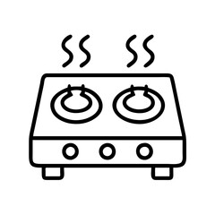 hot stove icon, hot stove line art - simple line art of hot stove, perfect for hot stove logos and icons and themed design