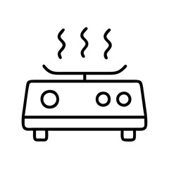 hot stove icon, hot stove line art - simple line art of hot stove, perfect for hot stove logos and icons and themed design