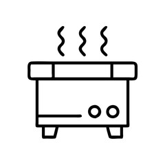 hot stove icon, hot stove line art - simple line art of hot stove, perfect for hot stove logos and icons and themed design