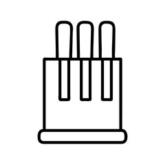 knife block icon, knife block line art - simple line art of knife block, perfect for knife block logos and icons and themed design