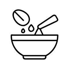 mixing ingredients icon, mixing ingredients line art - simple line art of mixing ingredients, perfect for mixing ingredients logos and icons and themed design