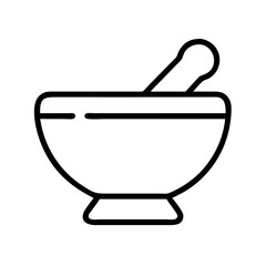 mortar and pestle icon, mortar and pestle line art - simple line art of mortar and pestle, perfect for mortar and pestle logos and icons and themed design