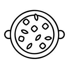 paella pan icon, paella pan line art - simple line art of paella pan, perfect for paella pan logos and icons and themed design