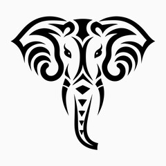 Tribal Elephant Silhouette vector Design.