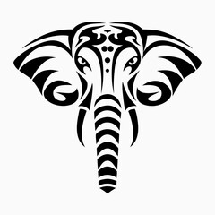 Tribal Elephant Silhouette vector Design.