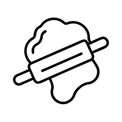rolling out dough icon, rolling out dough line art - simple line art of rolling out dough, perfect for rolling out dough logos and icons and themed design